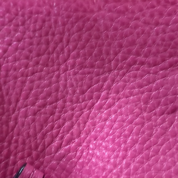 DANIER* Genuine leather hot pink crossbody bag front pouch zip top 2comp - Picture 5 of 17